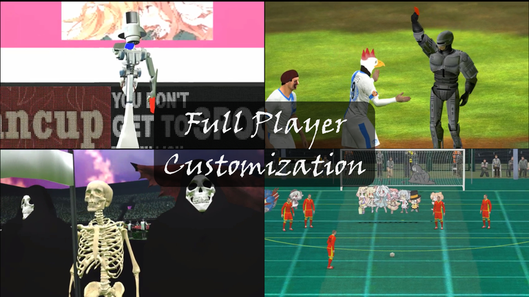 Image showing various examples of what can be done thanks to the Full Player Customization system.